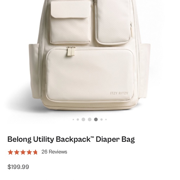 Itzy Ritzy Beige Utility Diaper Backpack - Picture 1 of 10